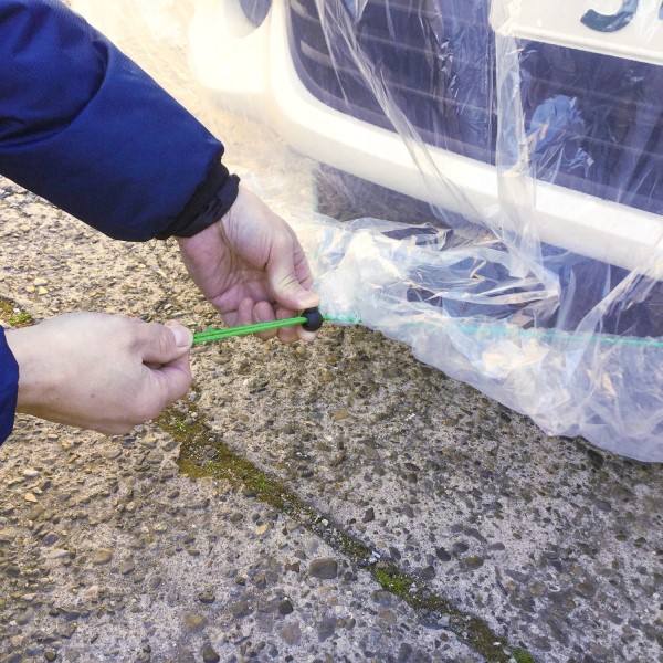 アジャスト 不織布 カーカバー 普通車用 青