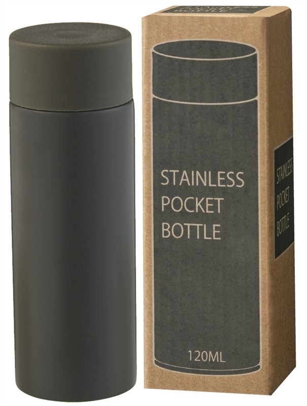 真空ステンレスサーマルポケットボトル120ml(グレー)