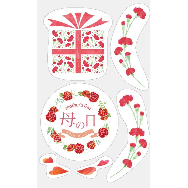 ウィンドウステッカー カーネーションリング