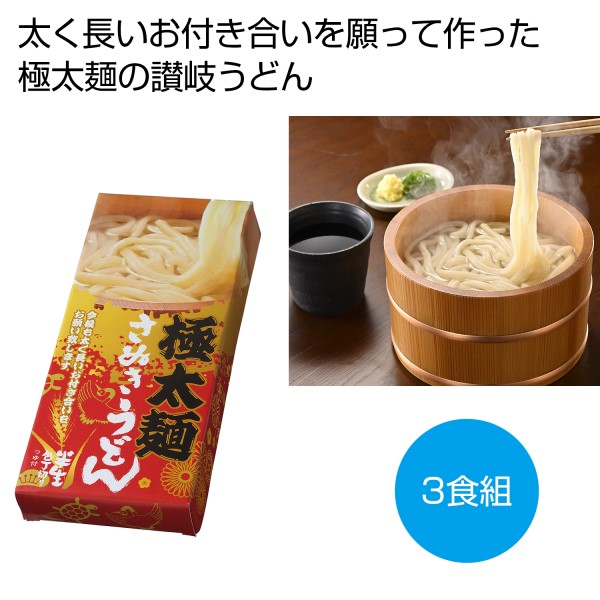 太く長いおつきあいを 極太麺さぬきうどん3食組※軽減税率対象商品
