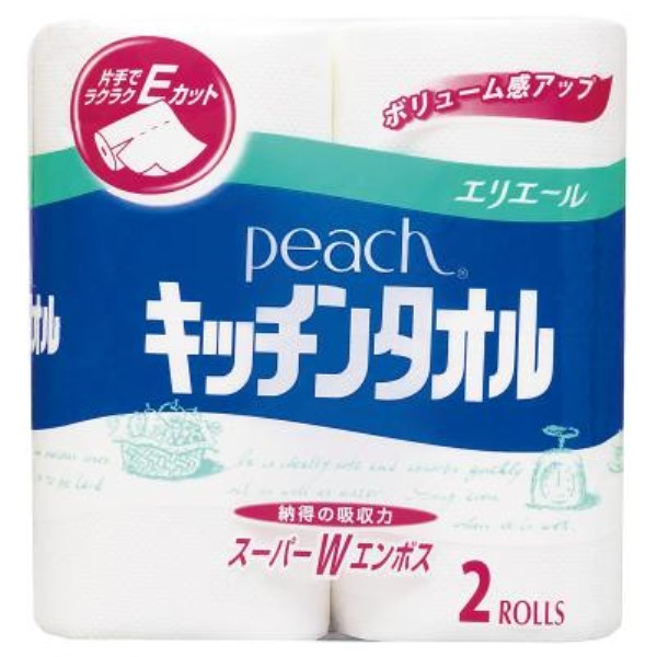 エリエールピーチキッチンタオル2ロール(50カット)