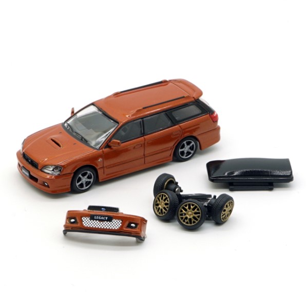 1/64ダイキャストカー / スバル 2002 レガシィ e-tune II オレンジ (LHD)