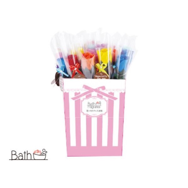 花のカタチの入浴剤 バスフレグランス ローズ ディスプレイBOX付き