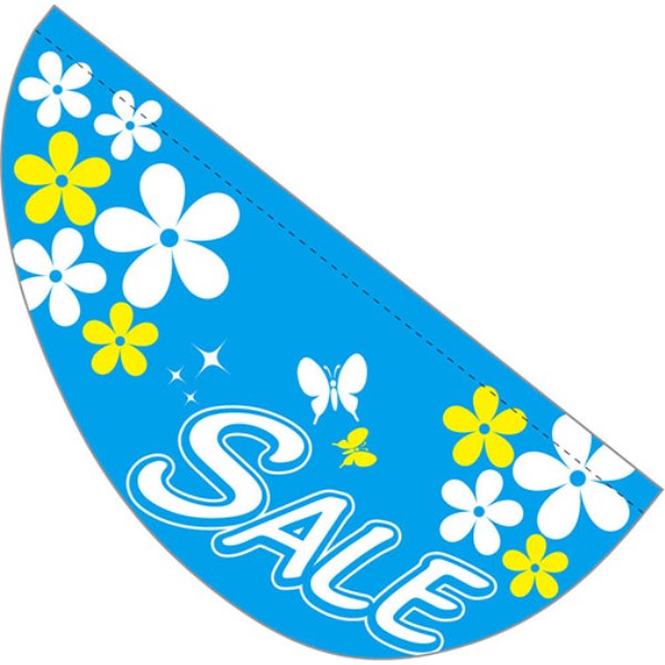 パピヨン 旗1枚+パイプ1本付き(1セット) フラワー/スカイブルー