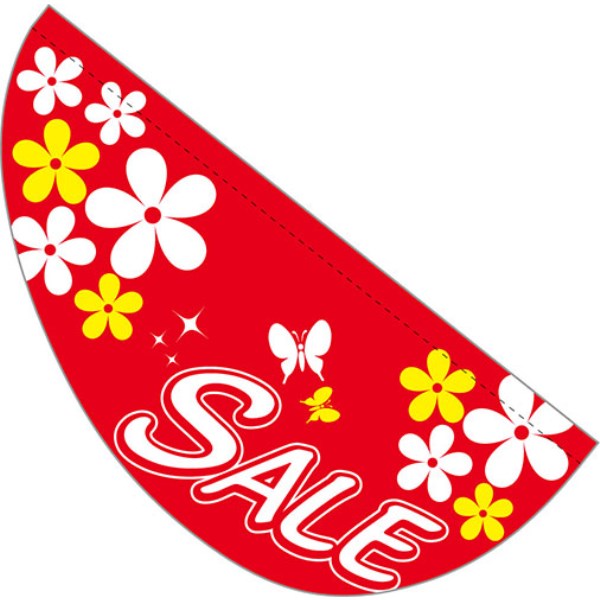 パピヨン 旗のみ(1枚) フラワー/レッド