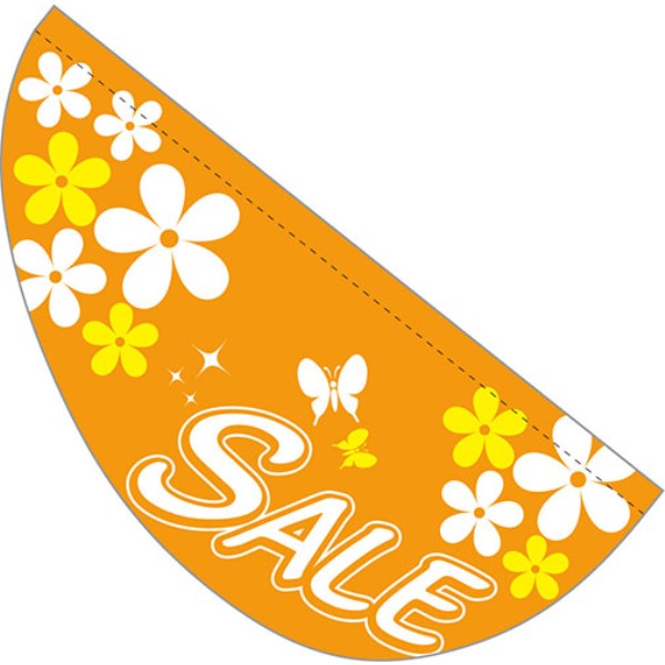 パピヨン 旗のみ(1枚) フラワー/オレンジ