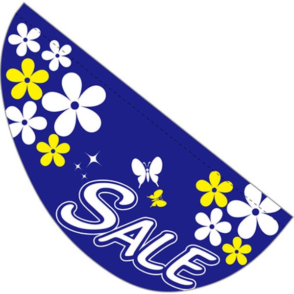 パピヨン 旗のみ(1枚) フラワー/ブルー