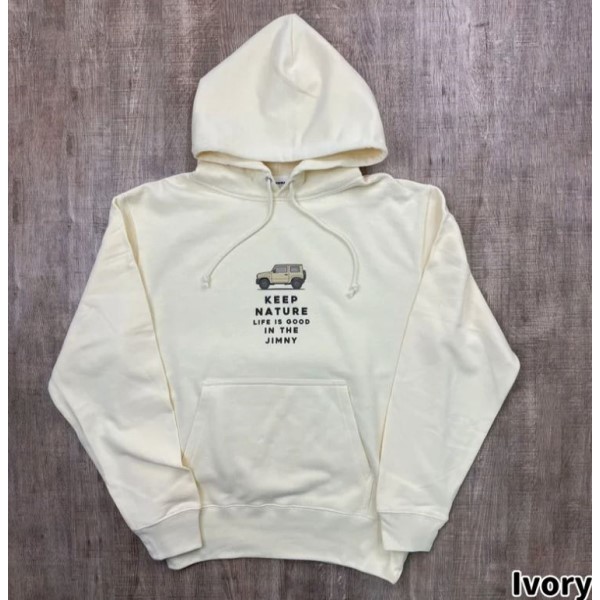 裏毛ジムニーKEEP NATUREスウェットパーカ アイボリー