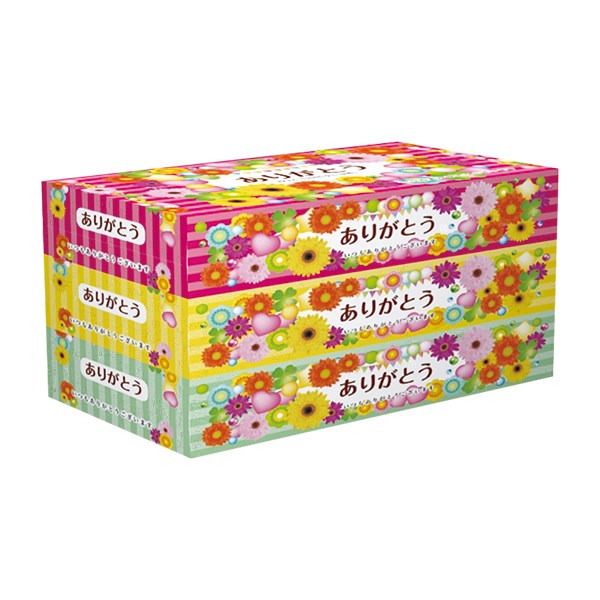 ありがとう BOXティッシュ150W 3個パック