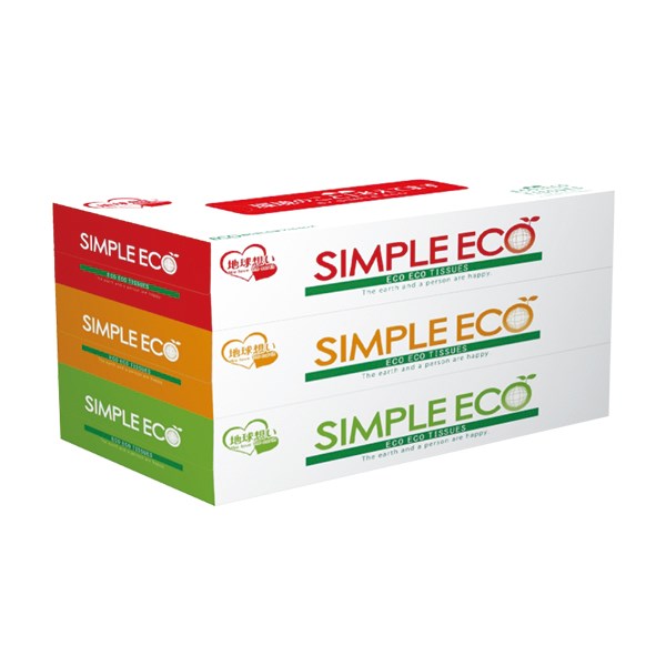 シンプルエコ BOXティッシュ100W 3個パック