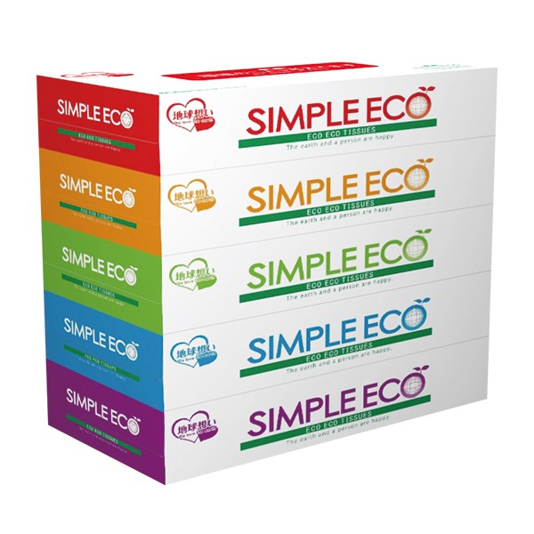 シンプルエコ BOXティッシュ100W 5個パック