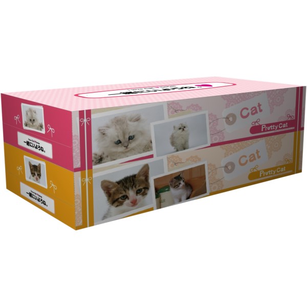 プリティキャット BOXティッシュ130W 2個パック