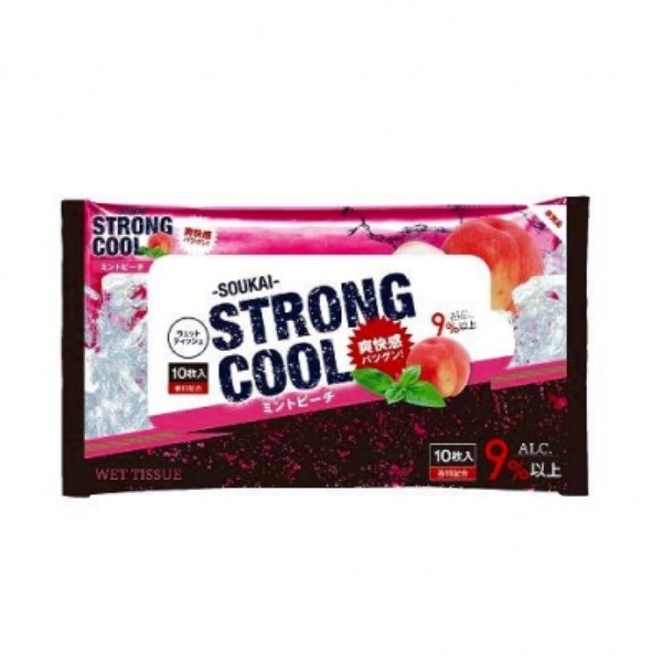 ストロングクールミントピーチ ウェットティッシュ10枚 1個