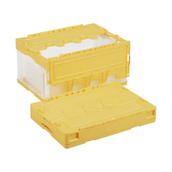 フタ付き折りたたみコンテナ 41L CF−S41NR イエロー/透明