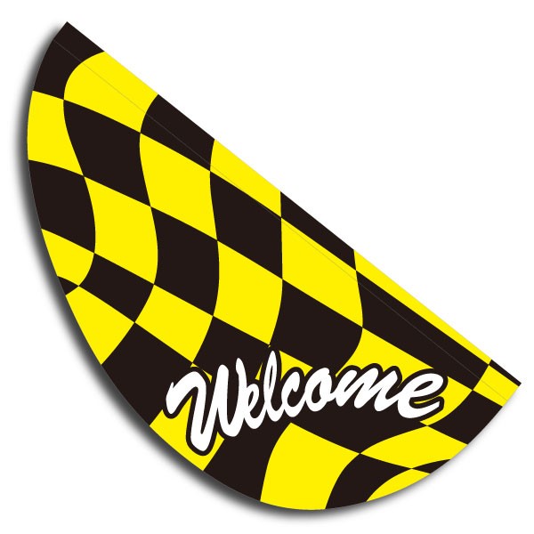 パピヨン 旗のみ(1枚) チェッカー/イエロー