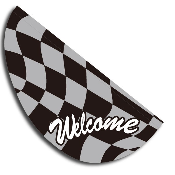 パピヨン 旗のみ(1枚) チェッカー/モノクロ