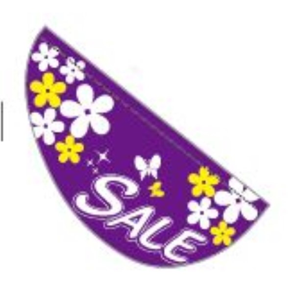 パピヨン 旗1枚+パイプ1本付き(1セット) フラワー/パープル