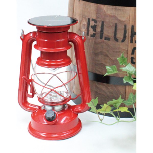 ソーラーLEDプレミアムランタン レッド
