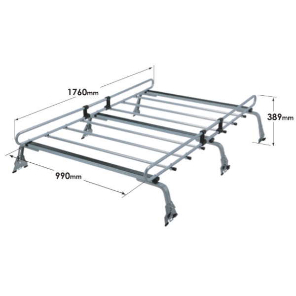 ルーフキャリア ZMシリーズ(6本脚、雨ドイ挟み込みタイプ)ハイゼット 200系 旧型車